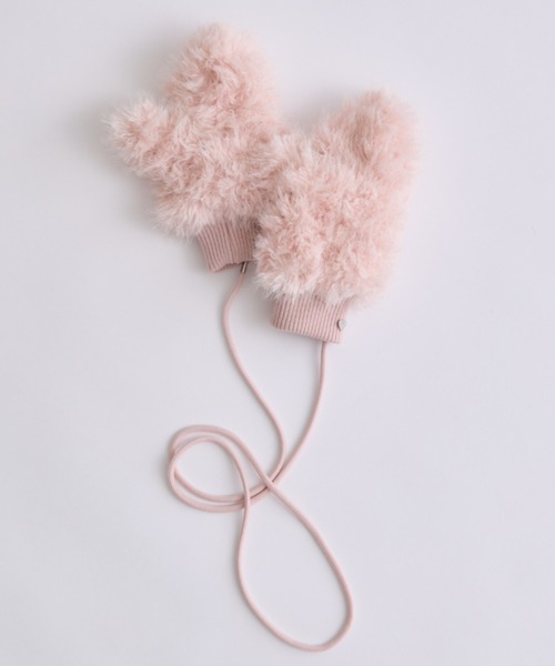 OLIVE des OLIVE(オリーブデオリーブ)の「Fluffy Fur Gloves(手袋・レディース・ブラック/サックスブルー/オフホワイト/ピンク・FREE)」の4枚目の写真
