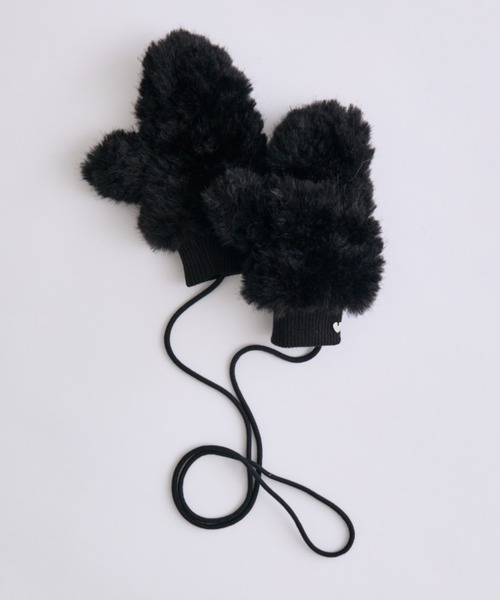 OLIVE des OLIVE(オリーブデオリーブ)の「Fluffy Fur Gloves(手袋・レディース・ブラック/サックスブルー/オフホワイト/ピンク・FREE)」の2枚目の写真