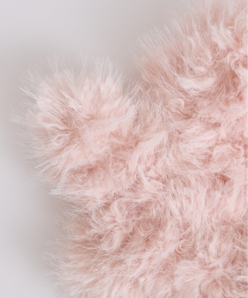 OLIVE des OLIVE(オリーブデオリーブ)の「Fluffy Fur Gloves(手袋・レディース・ブラック/サックスブルー/オフホワイト/ピンク・FREE)」の7枚目の写真