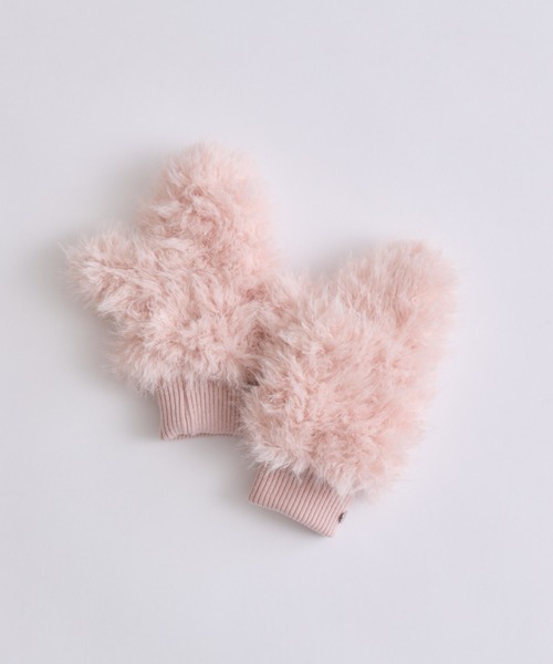 OLIVE des OLIVE(オリーブデオリーブ)の「Fluffy Fur Gloves(手袋・レディース・ブラック/サックスブルー/オフホワイト/ピンク・FREE)」の10枚目の写真