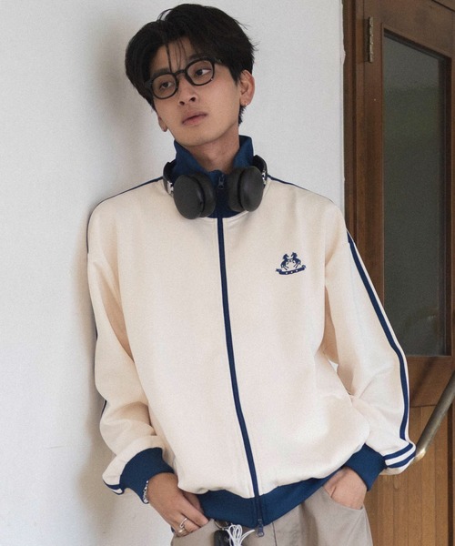 WEGO(ウィゴー)の「WEGO/【26年秋冬新作】ライントラックジャケット(ジャージ・メンズ・アイボリー/ネイビー・LARGE/MEDIUM)」の2枚目の写真