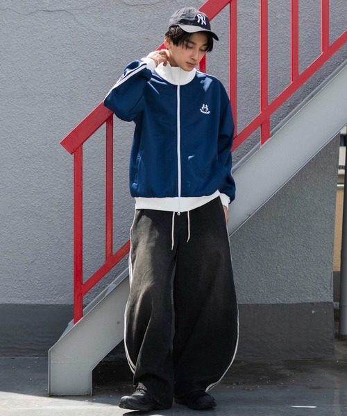 WEGO(ウィゴー)の「WEGO/【26年秋冬新作】ライントラックジャケット(ジャージ・メンズ・アイボリー/ネイビー・LARGE/MEDIUM)」の3枚目の写真