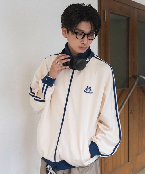 WEGO(ウィゴー)の「WEGO/【26年秋冬新作】ライントラックジャケット(ジャージ・メンズ・アイボリー/ネイビー・LARGE/MEDIUM)」の16枚目の写真