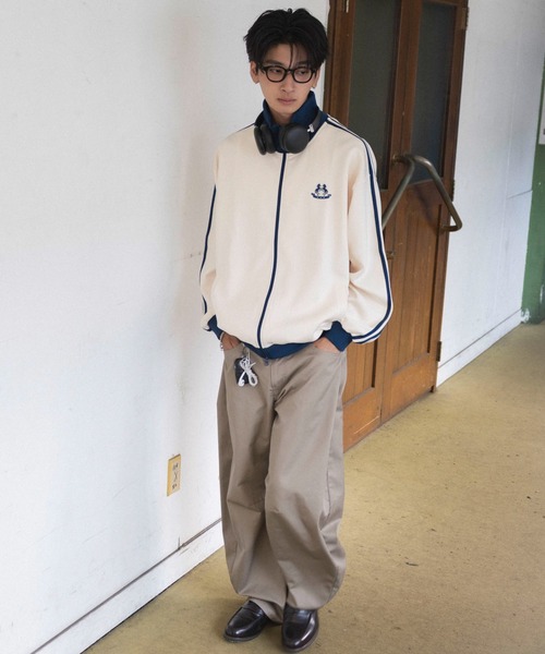 WEGO(ウィゴー)の「WEGO/【26年秋冬新作】ライントラックジャケット(ジャージ・メンズ・アイボリー/ネイビー・LARGE/MEDIUM)」の18枚目の写真