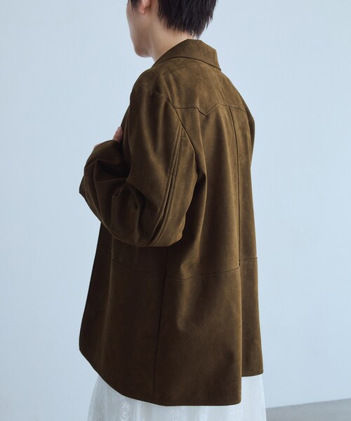 CODE A（コードエー）の「soft suede－like jacket（テーラードジャケット・レディース・ブラウン・00）」の3枚目の写真