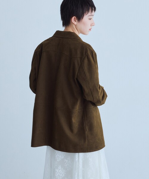 CODE A（コードエー）の「soft suede－like jacket（テーラードジャケット・レディース・ブラウン・00）」の4枚目の写真