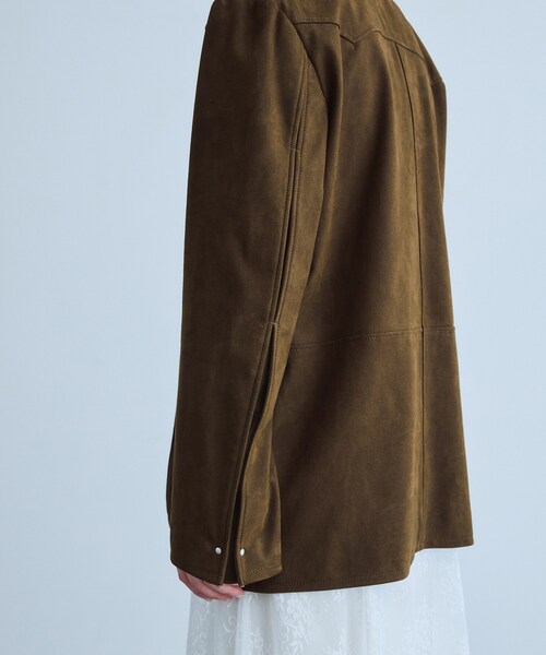 CODE A（コードエー）の「soft suede－like jacket（テーラードジャケット・レディース・ブラウン・00）」の8枚目の写真