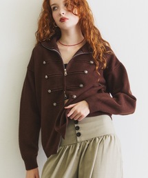 ナポレオンハイネックダブルジップニット
