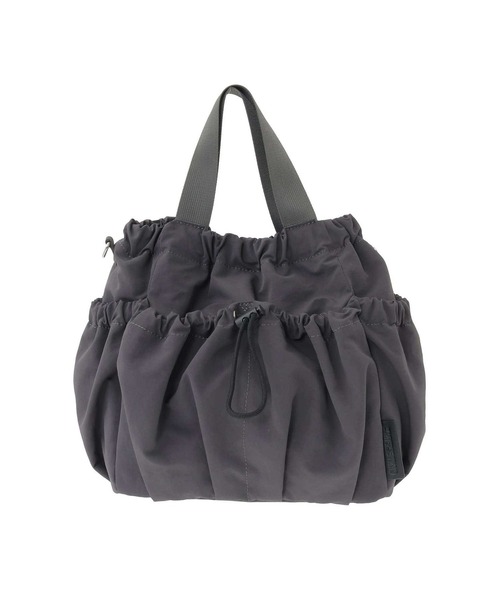 CONVERSE TOKYO（コンバーストウキョウ）の「2WAY NYLON DRAWSTRING SHOULDER BAG（ショルダーバッグ・レディース・ブラック/チャコールグレー・FREE）」の2枚目の写真