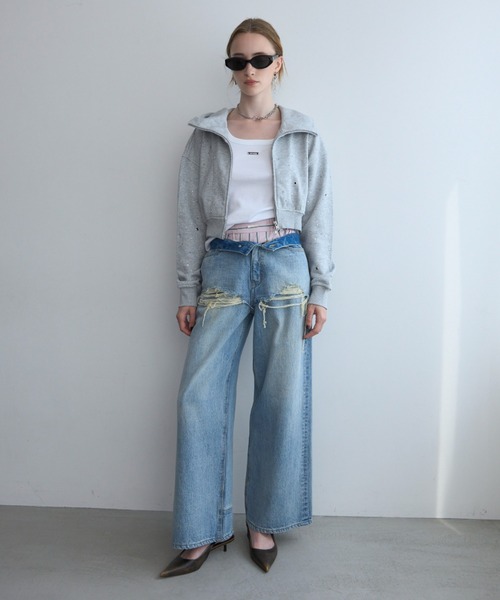 JOSE MOON(ジョゼムーン)の「REPOS LOUNGE SHORT PANTS/リポスラウンジショートパンツ(その他パンツ・レディース・ホワイト/ピンク/サックスブルー/ブルー系その他・FREE)」の19枚目の写真