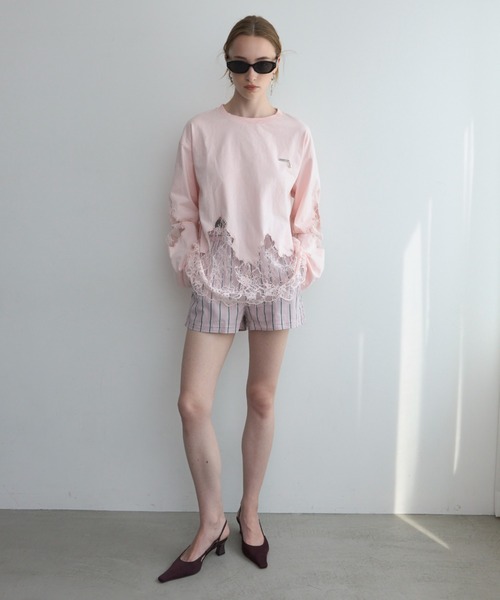 JOSE MOON(ジョゼムーン)の「REPOS LOUNGE SHORT PANTS/リポスラウンジショートパンツ(その他パンツ・レディース・ホワイト/ピンク/サックスブルー/ブルー系その他・FREE)」の16枚目の写真