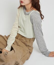WILLOW | 【willow】シアーリブベロアレイヤードトップス(Tシャツ/カットソー)