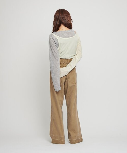 WILLOW(ウィロー)の「【willow】シアーリブベロアレイヤードトップス(Tシャツ/カットソー・レディース・ブラウン/アイボリー・ONE SIZE)」の5枚目の写真
