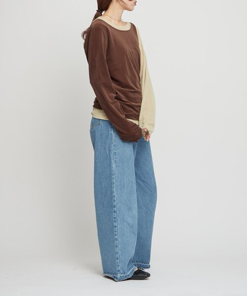 WILLOW(ウィロー)の「【willow】シアーリブベロアレイヤードトップス(Tシャツ/カットソー・レディース・ブラウン/アイボリー・ONE SIZE)」の15枚目の写真
