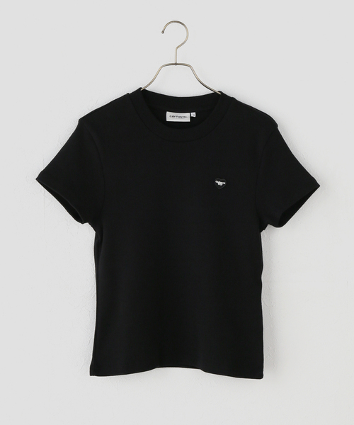 Carhartt WIP(カーハートダブリューアイピー)の「CARHARTT WIP / カーハート ダブリューアイピー W' S/S Small Heart Patch Tee(Tシャツ/カットソー・レディース・ホワイト/ブラック・MEDIUM)」の1枚目の写真
