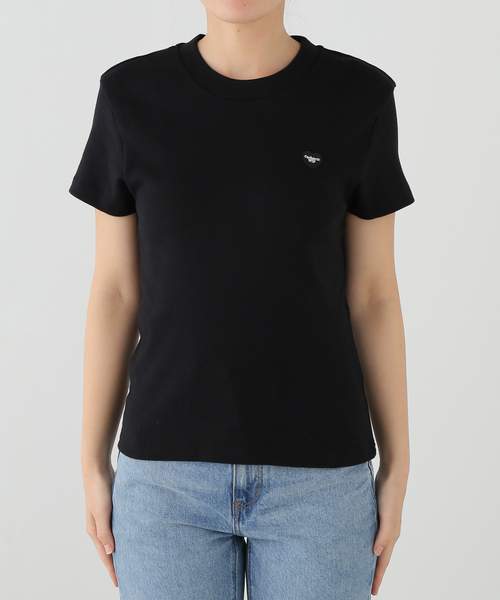 Carhartt WIP(カーハートダブリューアイピー)の「CARHARTT WIP / カーハート ダブリューアイピー W' S/S Small Heart Patch Tee(Tシャツ/カットソー・レディース・ホワイト/ブラック・MEDIUM)」の9枚目の写真