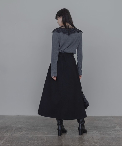 Eimee Law(エイミーロウ)の「フロントシャギーメルトンZIPフレアースカート(スカート・レディース・ライトベージュ/ブラック/チャコールグレー・MEDIUM)」の19枚目の写真