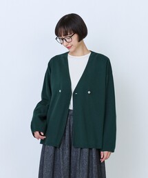 コットンダブルジャカードカーディガン