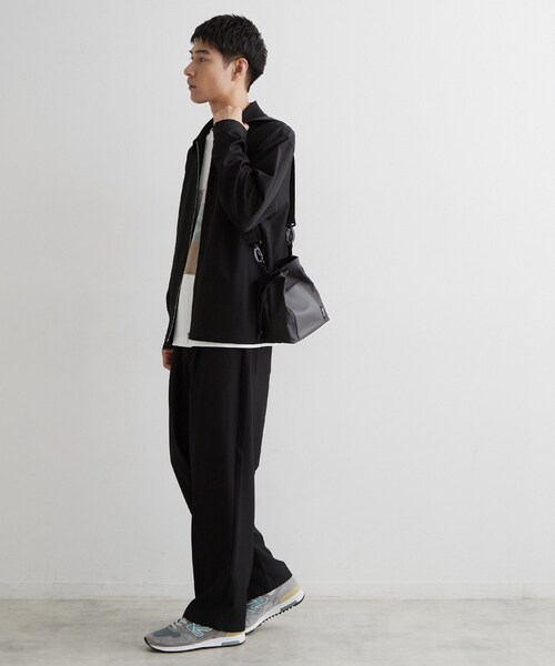 THE SHOP TK （ザ ショップ ティーケー ）の「VISIONARY 異素材コンビ 巾着ショルダーバッグ（ショルダーバッグ・メンズ・ブラック/ブラック系1・00）」の4枚目の写真