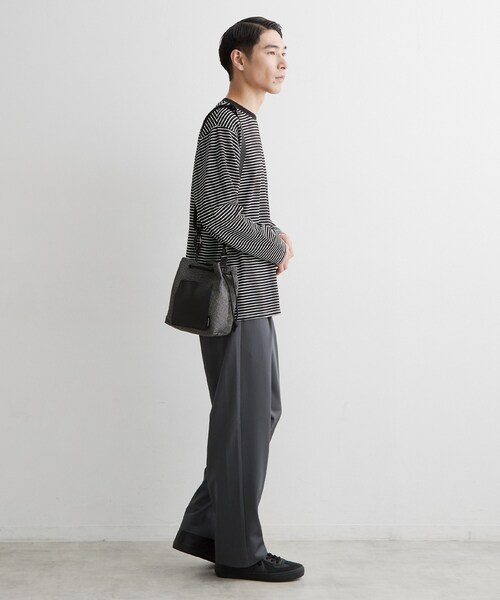 THE SHOP TK （ザ ショップ ティーケー ）の「VISIONARY 異素材コンビ 巾着ショルダーバッグ（ショルダーバッグ・メンズ・ブラック/ブラック系1・00）」の6枚目の写真
