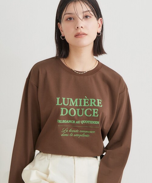 THE SHOP TK （ザ ショップ ティーケー ）の「ロゴ＆フォトアソートロンT（Tシャツ/カットソー・レディース・ブラック系/ホワイト系3/ダークブラウン/オフホワイト・12/13）」の4枚目の写真
