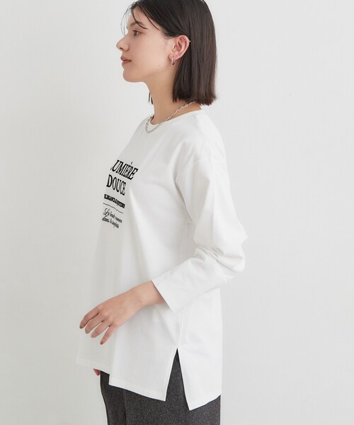 THE SHOP TK （ザ ショップ ティーケー ）の「ロゴ＆フォトアソートロンT（Tシャツ/カットソー・レディース・ブラック系/ホワイト系3/ダークブラウン/オフホワイト・12/13）」の6枚目の写真