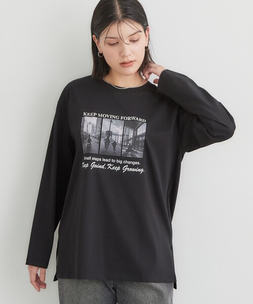 THE SHOP TK （ザ ショップ ティーケー ）の「ロゴ＆フォトアソートロンT（Tシャツ/カットソー・レディース・ブラック系/ホワイト系3/ダークブラウン/オフホワイト・12/13）」の16枚目の写真