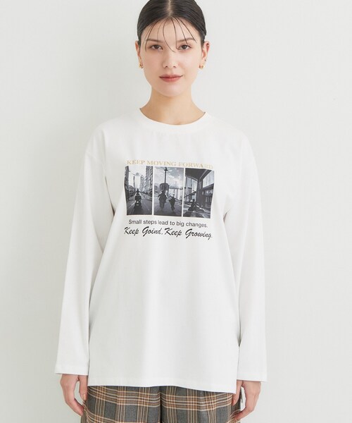 THE SHOP TK （ザ ショップ ティーケー ）の「ロゴ＆フォトアソートロンT（Tシャツ/カットソー・レディース・ブラック系/ホワイト系3/ダークブラウン/オフホワイト・12/13）」の20枚目の写真