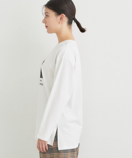THE SHOP TK （ザ ショップ ティーケー ）の「ロゴ＆フォトアソートロンT（Tシャツ/カットソー・レディース・ブラック系/ホワイト系3/ダークブラウン/オフホワイト・12/13）」の10枚目の写真