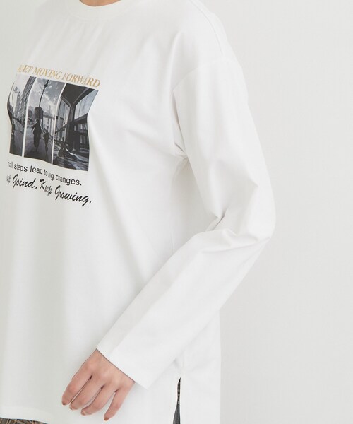 THE SHOP TK （ザ ショップ ティーケー ）の「ロゴ＆フォトアソートロンT（Tシャツ/カットソー・レディース・ブラック系/ホワイト系3/ダークブラウン/オフホワイト・12/13）」の13枚目の写真