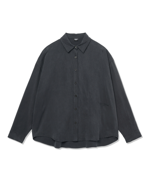 LIFE WORK（ライフワーク）の「レディース ミニマルドレープ長袖シャツ（シャツ/ブラウス・レディース・ブラック/ライトグレー・FREE）」の2枚目の写真