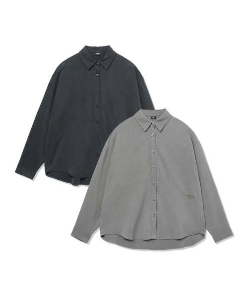 LIFE WORK（ライフワーク）の「レディース ミニマルドレープ長袖シャツ（シャツ/ブラウス・レディース・ブラック/ライトグレー・FREE）」の3枚目の写真