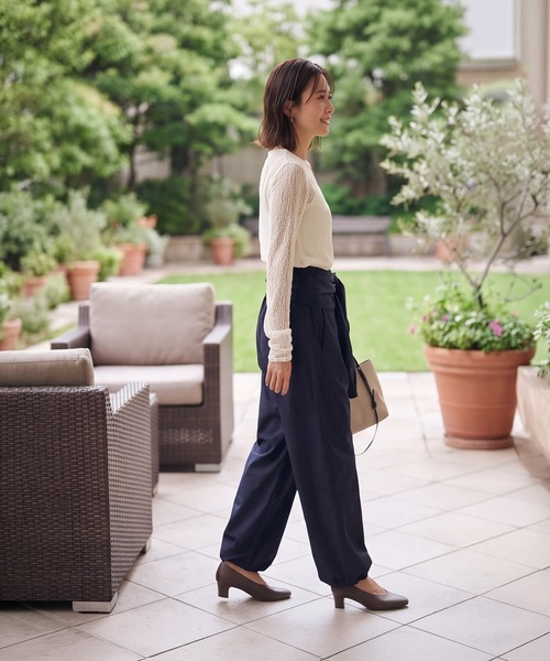 STYLE DELI(スタイルデリ)の「立体ふくらみストレッチレーストップス(Tシャツ/カットソー・レディース・ブラック/オフホワイト/アイボリー・FREE)」の7枚目の写真