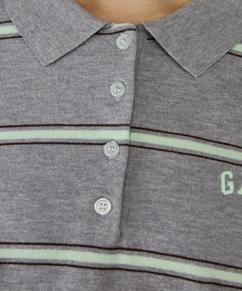 GAP(ギャップ)の「PUBLUX × GAP/ギャップ 別注 マルチボーダー ポロニット 限定展開(ニット/セーター・レディース・ピンク/ナチュラル/グレー・フリ-)」の12枚目の写真