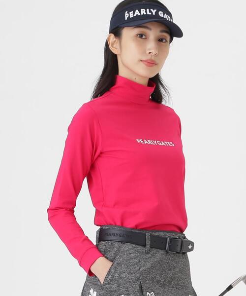 PEARLY GATES(パーリーゲイツ)の「スーピマベア天長袖ハイネックカットソー (WOMENS)(Tシャツ/カットソー・レディース・ホワイト/ネイビー/ピンク/イエロー・LARGE/MEDIUM/SMALL)」の4枚目の写真