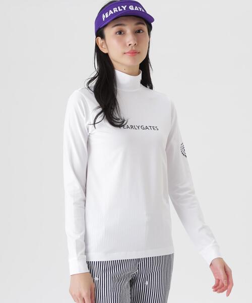 PEARLY GATES(パーリーゲイツ)の「スーピマベア天長袖ハイネックカットソー (WOMENS)(Tシャツ/カットソー・レディース・ホワイト/ネイビー/ピンク/イエロー・LARGE/MEDIUM/SMALL)」の5枚目の写真