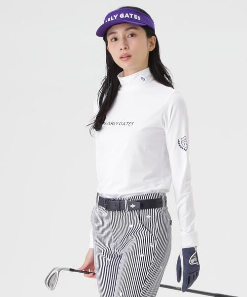 PEARLY GATES(パーリーゲイツ)の「スーピマベア天長袖ハイネックカットソー (WOMENS)(Tシャツ/カットソー・レディース・ホワイト/ネイビー/ピンク/イエロー・LARGE/MEDIUM/SMALL)」の6枚目の写真