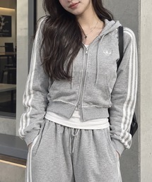 【adidas/アディダス】ショート丈ピタジップパーカー / グラフィック ショート フロント ジップ トラックトップ/ジップパーカー