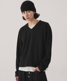 WEGO/【26年秋冬新作】ヘンリーレイヤードVネックニット