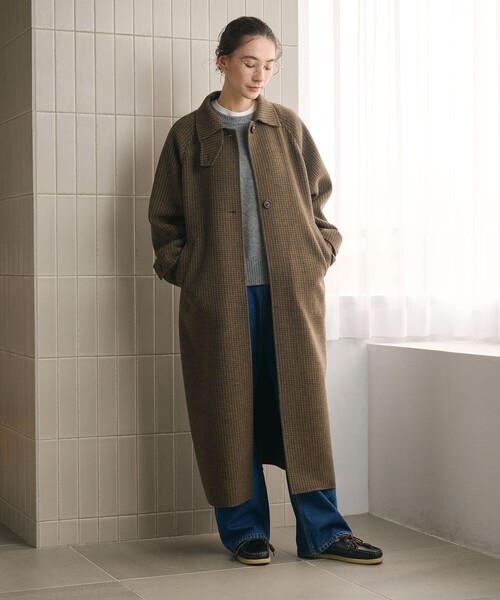 BEAUTY&YOUTH UNITED ARROWS(ビューティーアンドユースユナイテッドアローズ)の「リバー ステンカラー ロングコート(ステンカラーコート・レディース・ダークグレー/その他1/ダークブラウン・XS/M/S)」の4枚目の写真