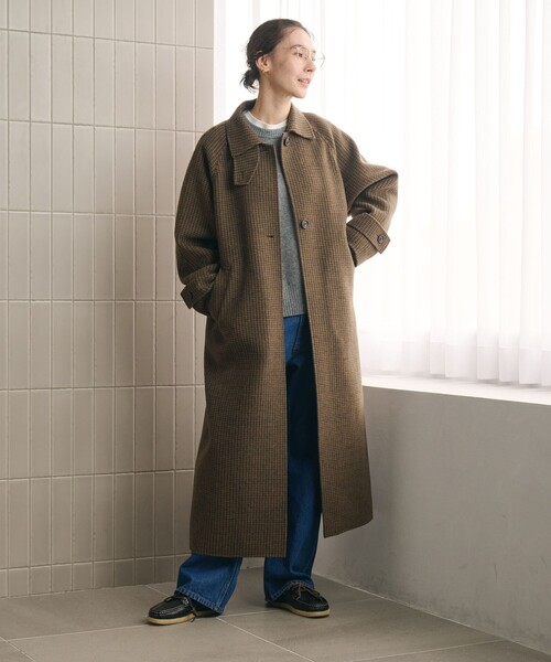 BEAUTY&YOUTH UNITED ARROWS(ビューティーアンドユースユナイテッドアローズ)の「リバー ステンカラー ロングコート(ステンカラーコート・レディース・ダークグレー/その他1/ダークブラウン・XS/M/S)」の5枚目の写真