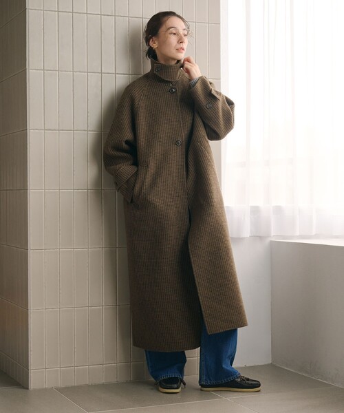 BEAUTY&YOUTH UNITED ARROWS(ビューティーアンドユースユナイテッドアローズ)の「リバー ステンカラー ロングコート(ステンカラーコート・レディース・ダークグレー/その他1/ダークブラウン・XS/M/S)」の6枚目の写真