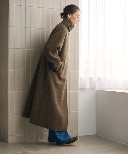 BEAUTY&YOUTH UNITED ARROWS(ビューティーアンドユースユナイテッドアローズ)の「リバー ステンカラー ロングコート(ステンカラーコート・レディース・ダークグレー/その他1/ダークブラウン・XS/M/S)」の7枚目の写真