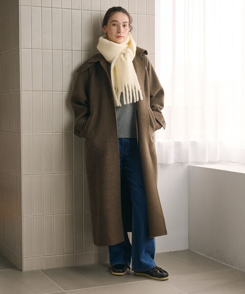 BEAUTY&YOUTH UNITED ARROWS(ビューティーアンドユースユナイテッドアローズ)の「リバー ステンカラー ロングコート(ステンカラーコート・レディース・ダークグレー/その他1/ダークブラウン・XS/M/S)」の8枚目の写真