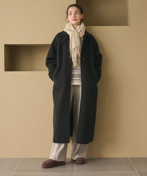 BEAUTY&YOUTH UNITED ARROWS(ビューティーアンドユースユナイテッドアローズ)の「リバー ステンカラー ロングコート(ステンカラーコート・レディース・ダークグレー/その他1/ダークブラウン・XS/M/S)」の12枚目の写真