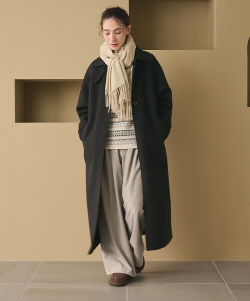 BEAUTY&YOUTH UNITED ARROWS(ビューティーアンドユースユナイテッドアローズ)の「リバー ステンカラー ロングコート(ステンカラーコート・レディース・ダークグレー/その他1/ダークブラウン・XS/M/S)」の13枚目の写真