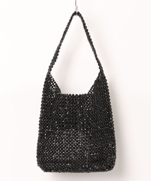 cache cache（カシュ カシュ）の「カシュカシュ cachecache / メタリックビーズミニホーボーバッグ（ショルダーバッグ・レディース・シルバー/ブラック・FREE）」の2枚目の写真