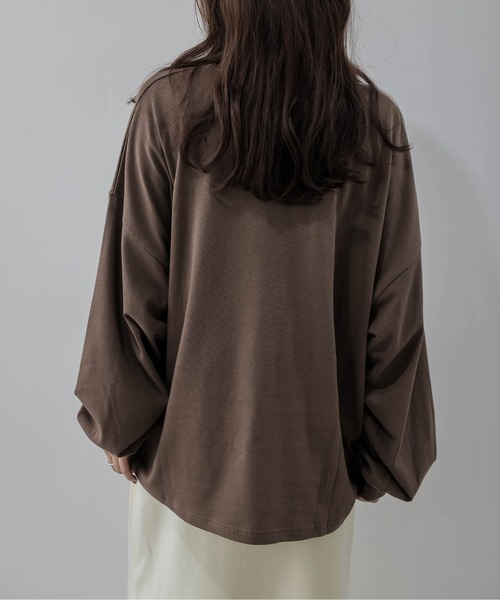 La-gemme(ラジェム)の「U.S. POLO ASSN. 別注 ワンポイント刺繍オーバーサイズロンT(Tシャツ/カットソー・レディース・ブラック/ブラウン/ネイビー/ホワイト/グレー・フリー)」の18枚目の写真