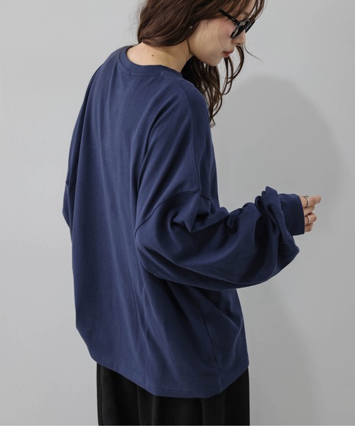 La-gemme(ラジェム)の「U.S. POLO ASSN. 別注 ワンポイント刺繍オーバーサイズロンT(Tシャツ/カットソー・レディース・ブラック/ブラウン/ネイビー/ホワイト/グレー・フリー)」の20枚目の写真