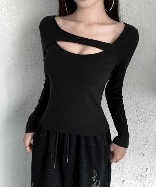 VEILA(ヴェイラ)の「アシンメトリーデザイントップス(Tシャツ/カットソー・レディース・ホワイト/ブラック/グレー・S/M/L)」の16枚目の写真